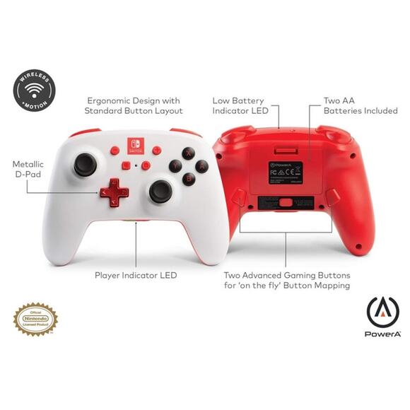 Nintendo Switch White PowerA Enhanced Wireless Controller Video Gaming - Working - Picture 5 of 11